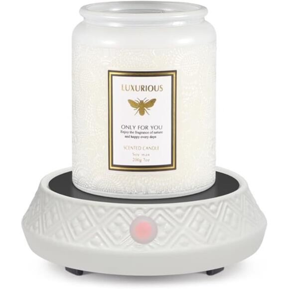 Electric Coffee Mug Warmer Candle Warmer Auto Off Timer Ceramic Cup Plate - Picture 7 of 7